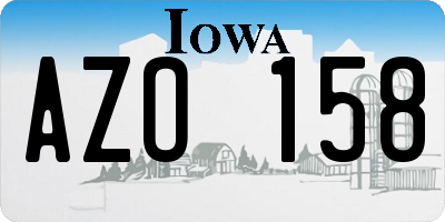 IA license plate AZO158