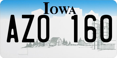 IA license plate AZO160