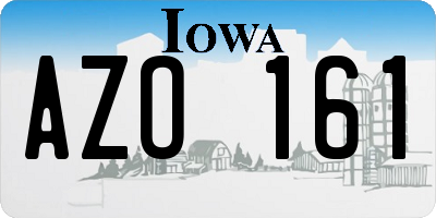IA license plate AZO161