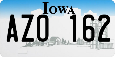 IA license plate AZO162