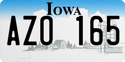 IA license plate AZO165