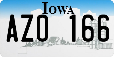 IA license plate AZO166