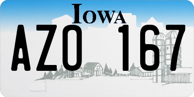 IA license plate AZO167