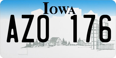 IA license plate AZO176