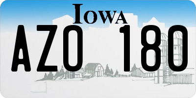 IA license plate AZO180