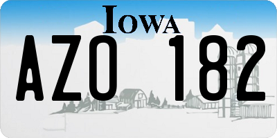 IA license plate AZO182