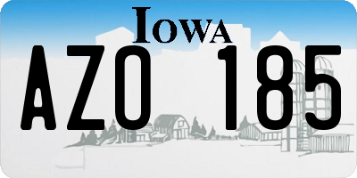 IA license plate AZO185