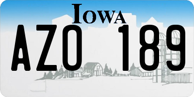 IA license plate AZO189