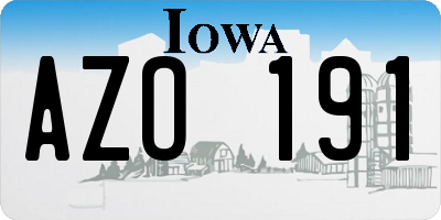 IA license plate AZO191
