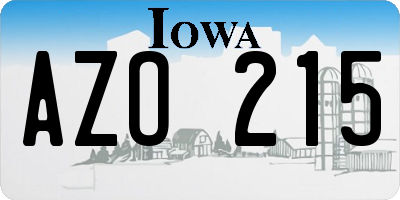 IA license plate AZO215
