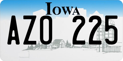 IA license plate AZO225