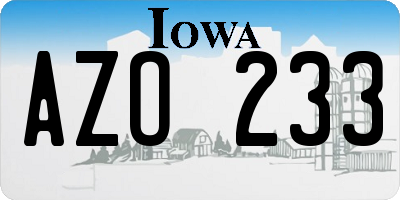 IA license plate AZO233