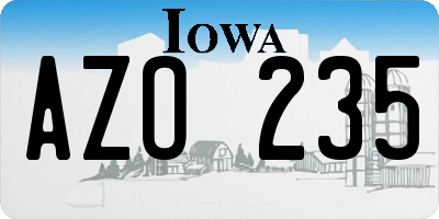 IA license plate AZO235