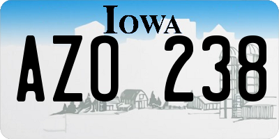 IA license plate AZO238