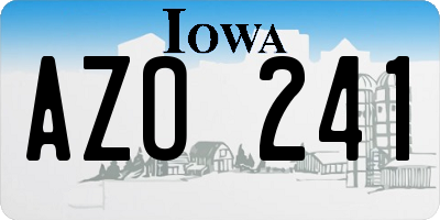 IA license plate AZO241