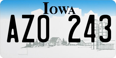 IA license plate AZO243