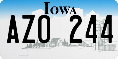 IA license plate AZO244