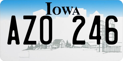 IA license plate AZO246