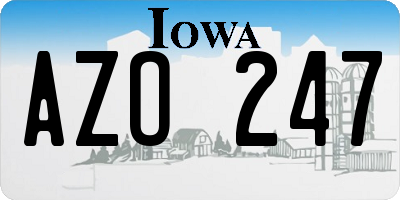 IA license plate AZO247