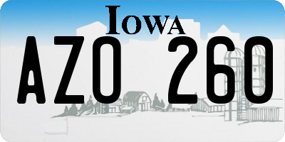 IA license plate AZO260