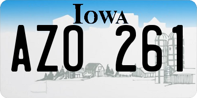 IA license plate AZO261