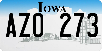 IA license plate AZO273