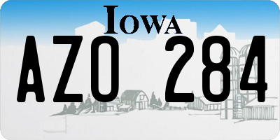 IA license plate AZO284