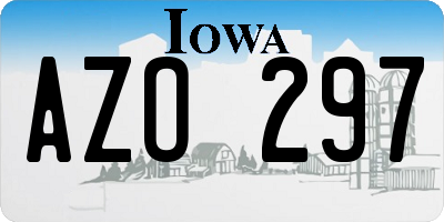 IA license plate AZO297