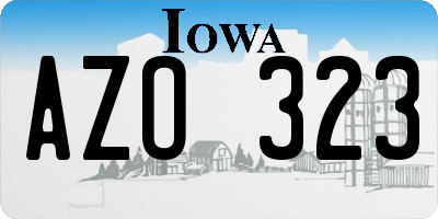IA license plate AZO323