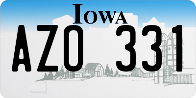 IA license plate AZO331