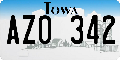 IA license plate AZO342