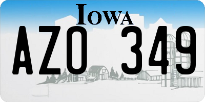 IA license plate AZO349