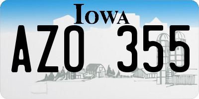 IA license plate AZO355