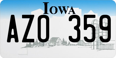 IA license plate AZO359