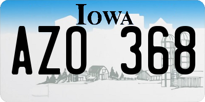 IA license plate AZO368