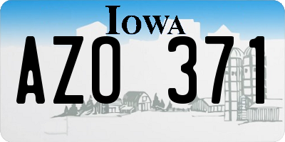 IA license plate AZO371