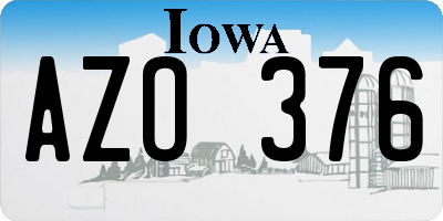 IA license plate AZO376