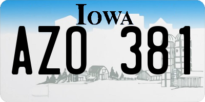 IA license plate AZO381