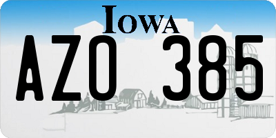 IA license plate AZO385