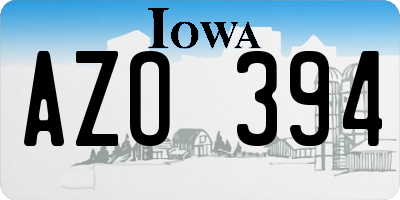 IA license plate AZO394