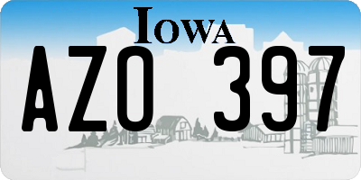 IA license plate AZO397
