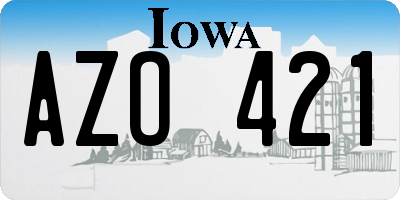 IA license plate AZO421