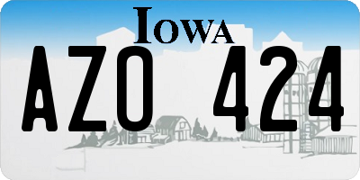 IA license plate AZO424
