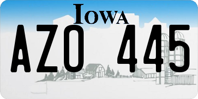 IA license plate AZO445