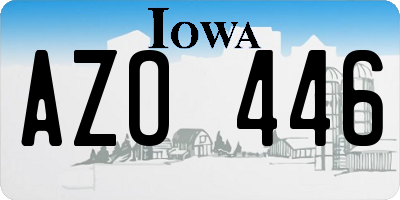 IA license plate AZO446