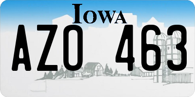 IA license plate AZO463