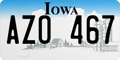 IA license plate AZO467