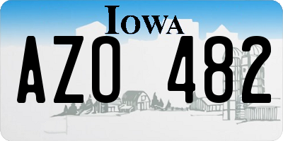 IA license plate AZO482