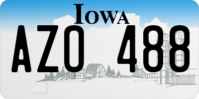 IA license plate AZO488