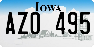IA license plate AZO495